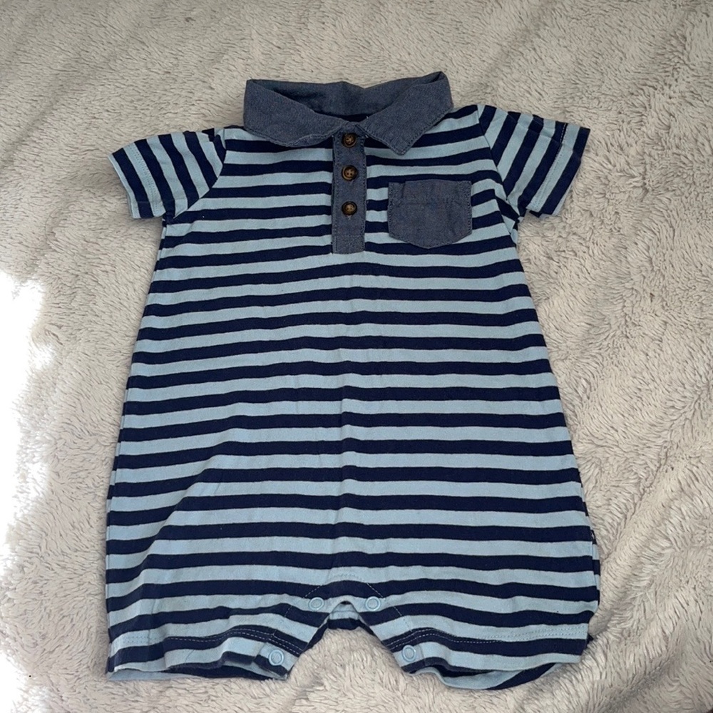 carters stripped romper 18 month baby boy clothing
